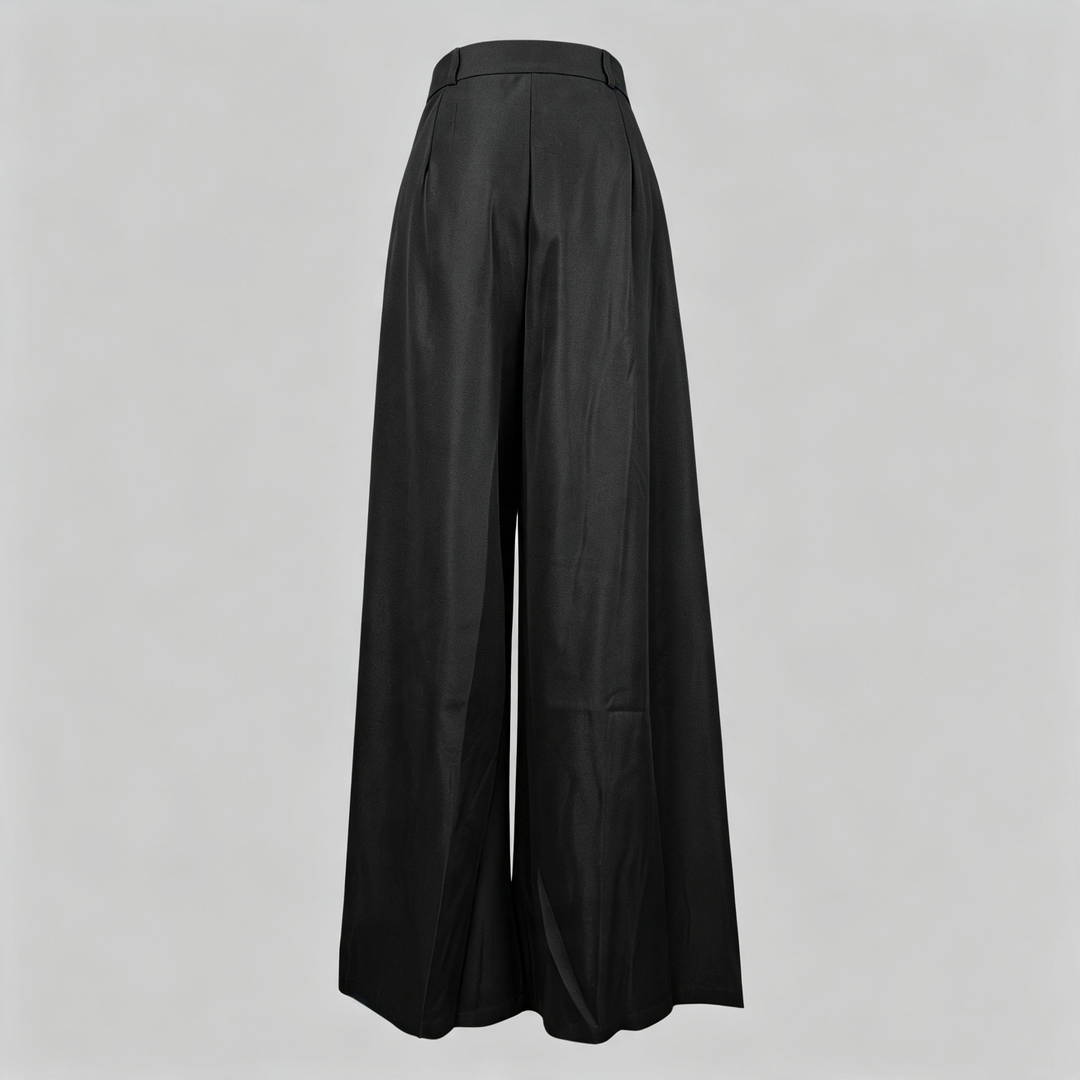 Pleated wide-leg suit trousers
