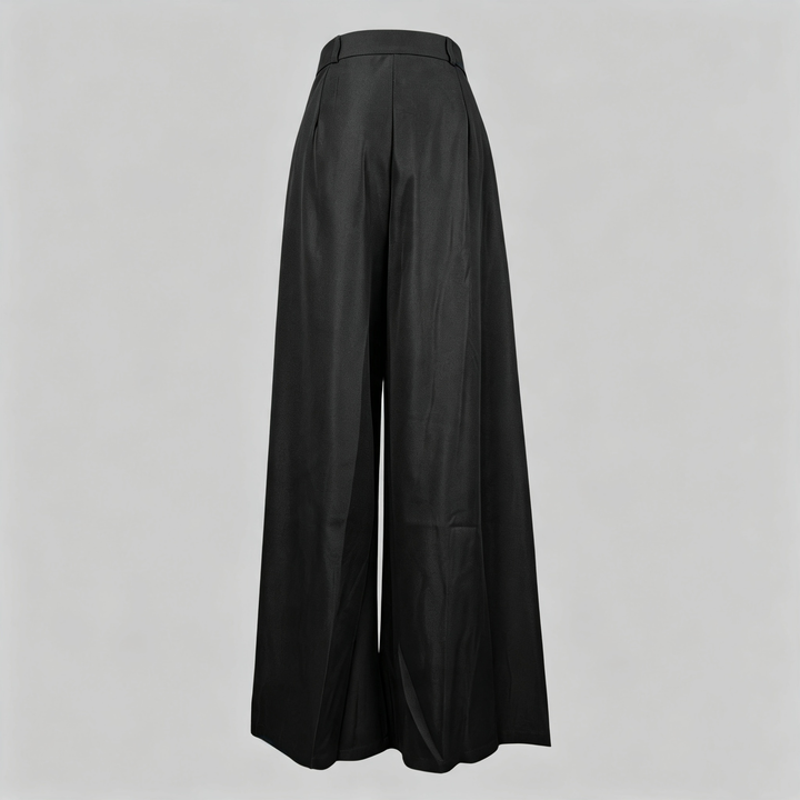 Pleated wide-leg suit trousers