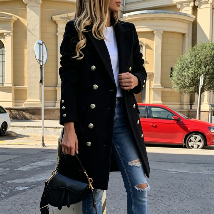 Lapel Slim Fit Wool Trench Coat