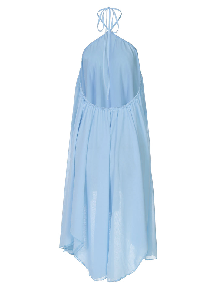 Halter Backless Layered Chiffon Mini Dress