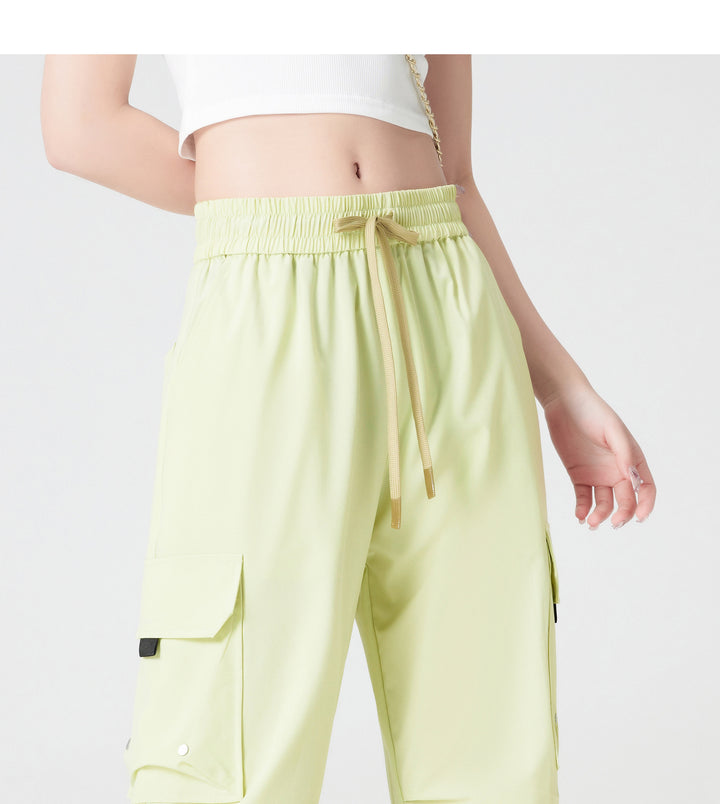Quick-Dry Cargo Jogger Pants | Utility Streetwear Parachute Pants for Women