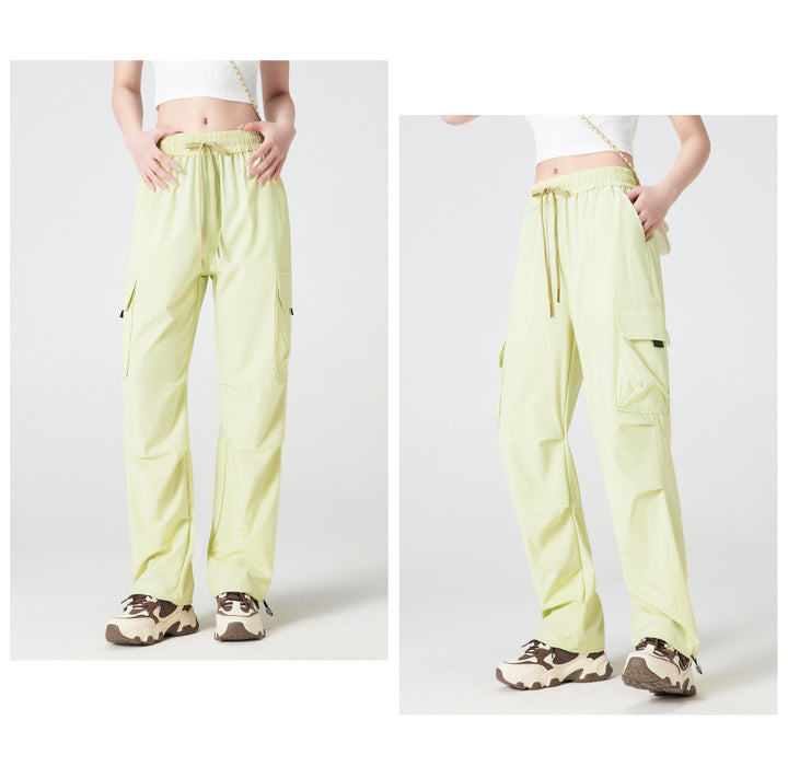 Quick-Dry Cargo Jogger Pants | Utility Streetwear Parachute Pants for Women