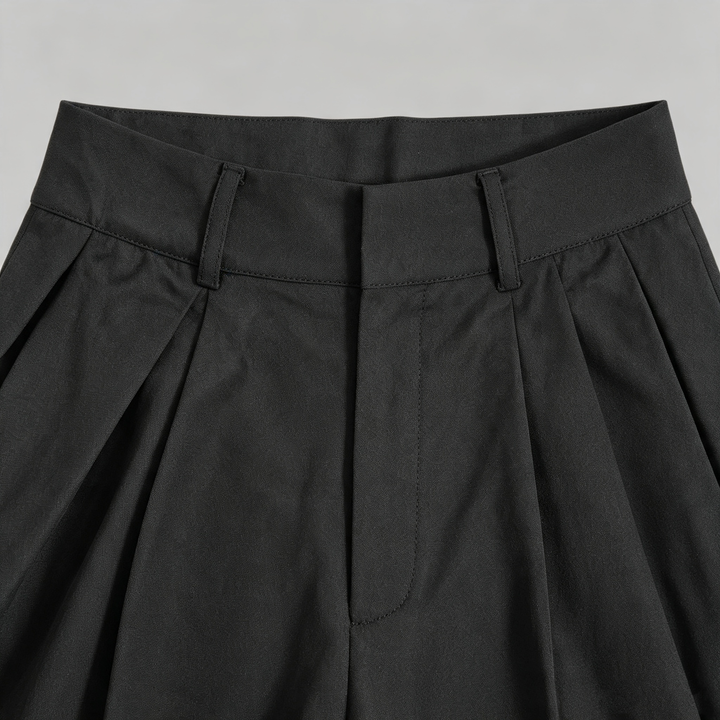 Pleated wide-leg suit trousers