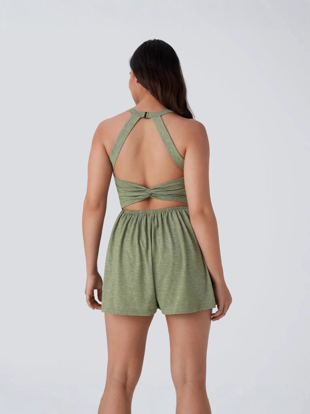 Active Romper, Easy On/Off Sleeveless One-Piece with Built-In Shorts
