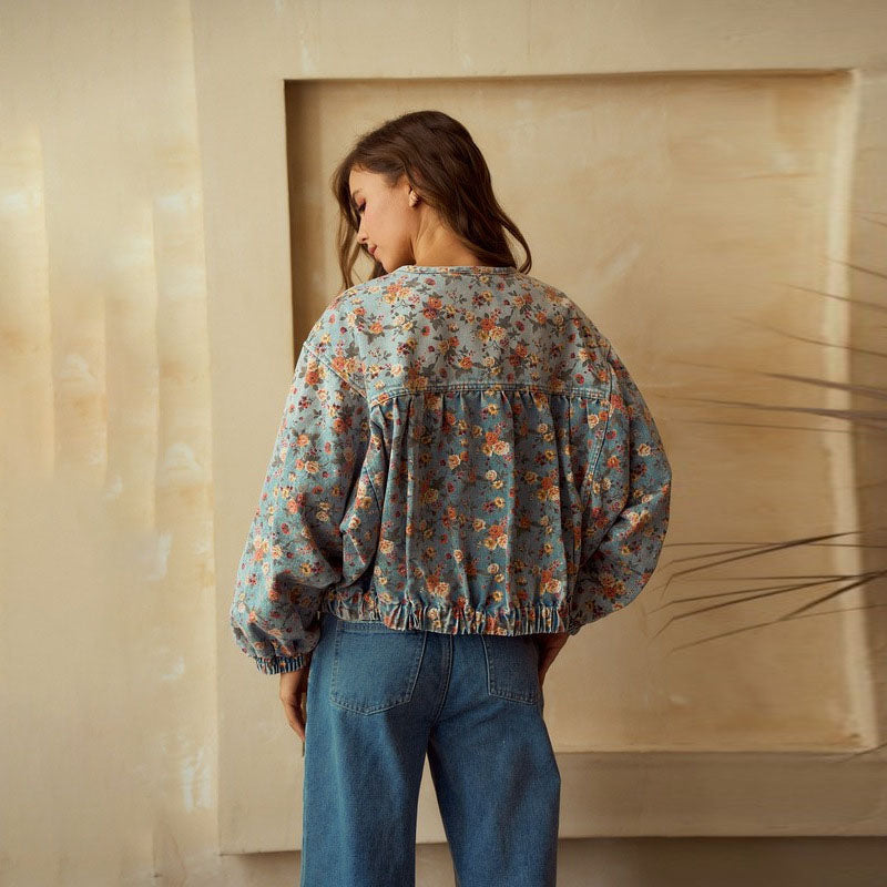 Vintage Floral Denim Jacket