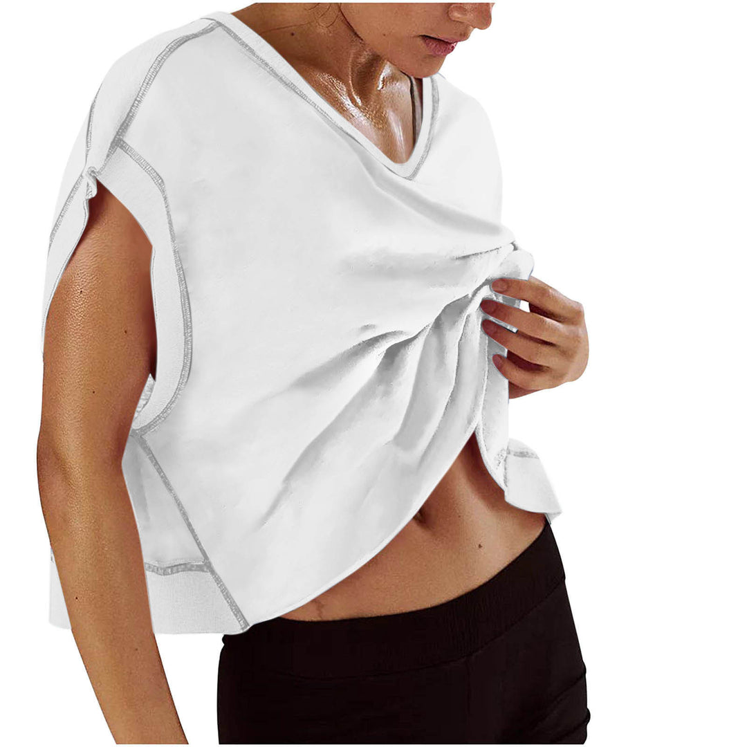 Open-Back Cropped Athletic Tee, Breathable Twist-Back Workout Top