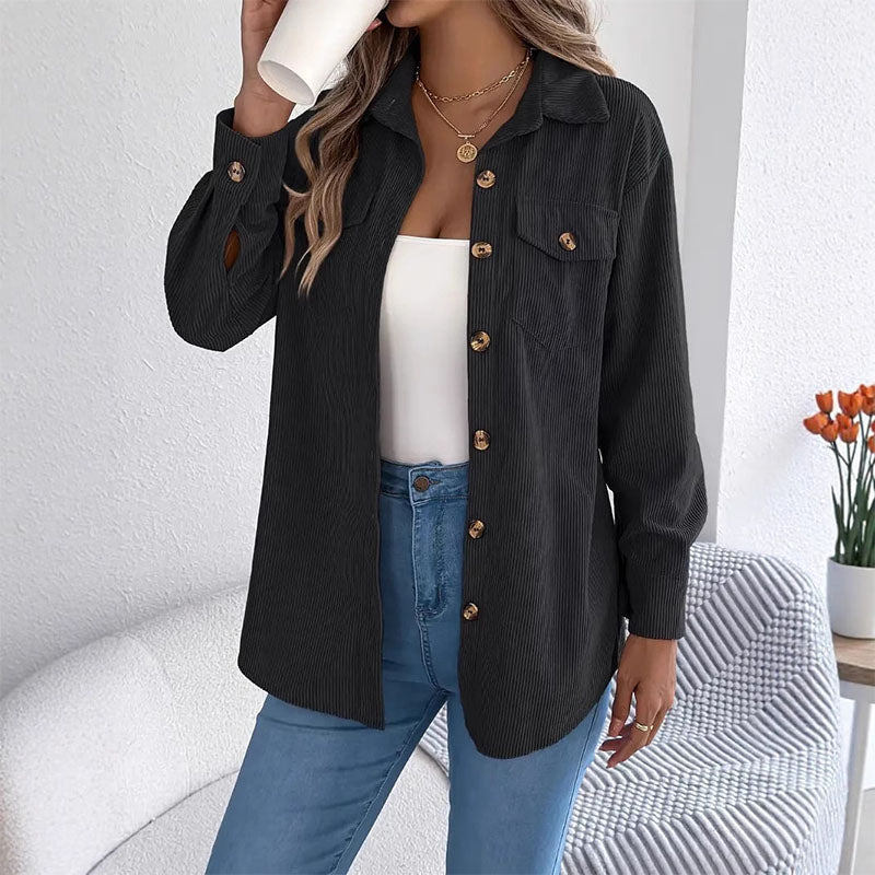 Long-sleeve corduroy jacket