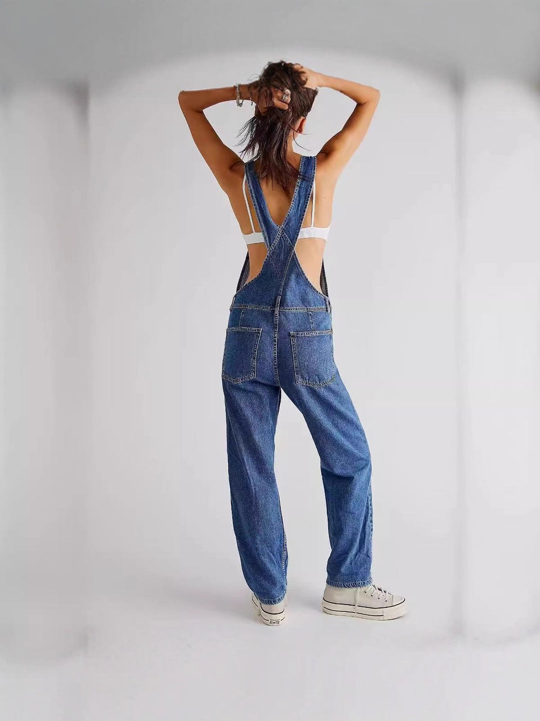 Loose-Fit Denim Overalls