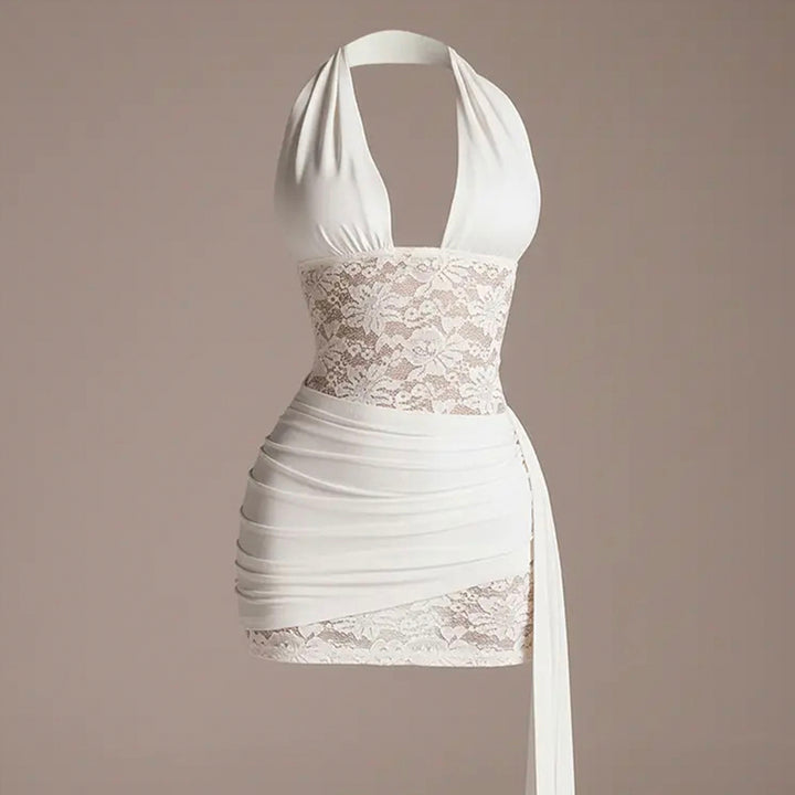 Lace Halter Mini Dress