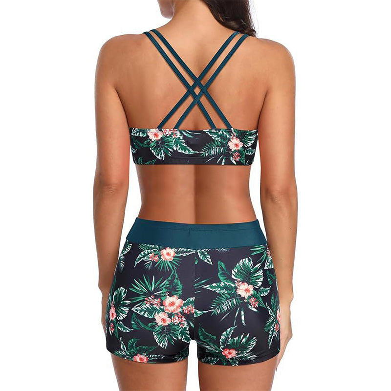 Double-strap bikini swimsuit set