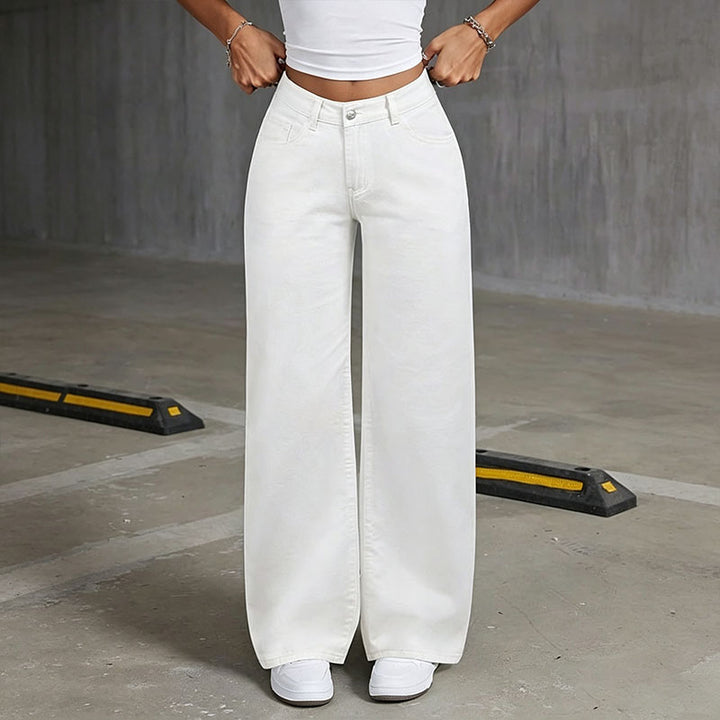 Bow Embroidery Straight Leg Pants