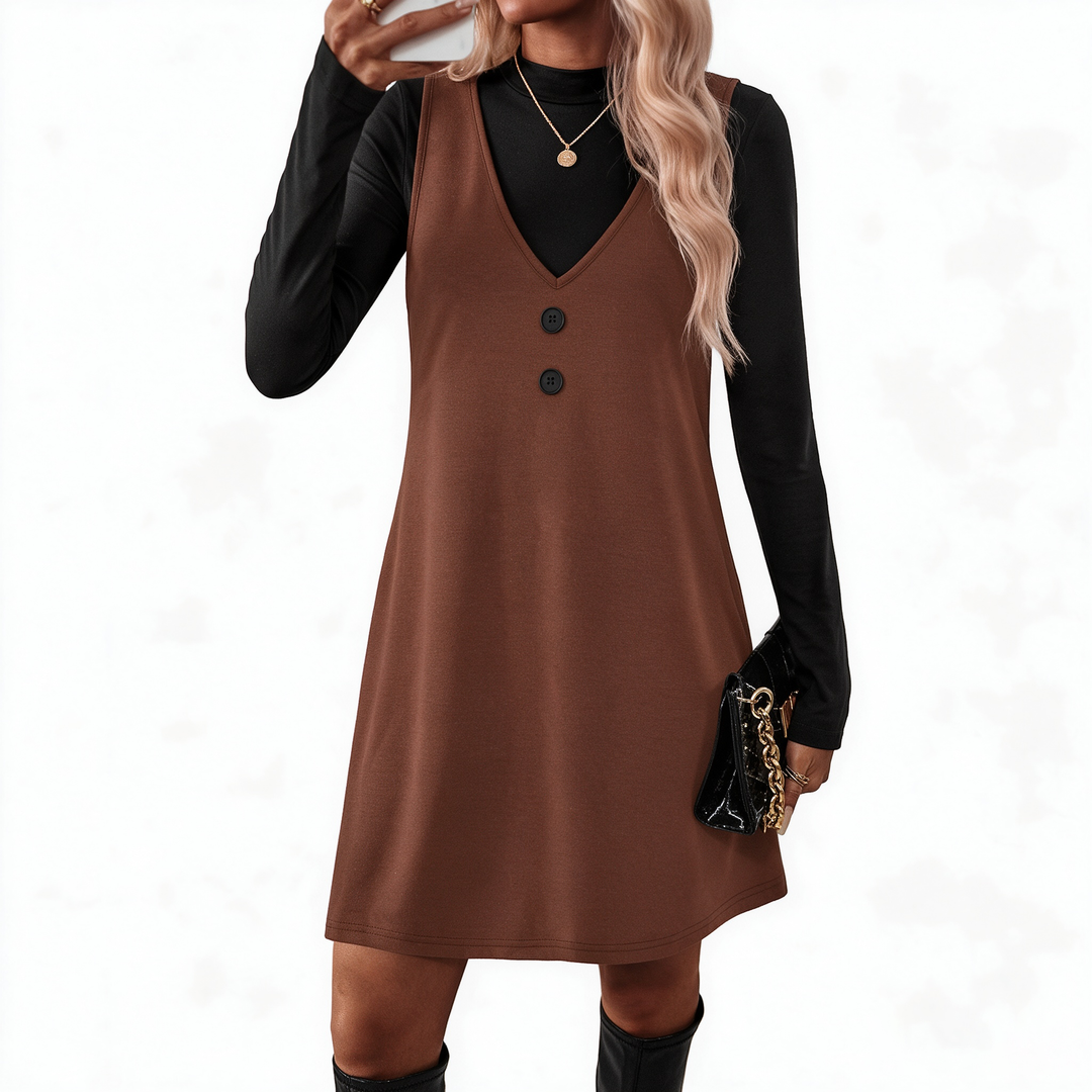Long Sleeve Top &amp; Pinafore Dress Set