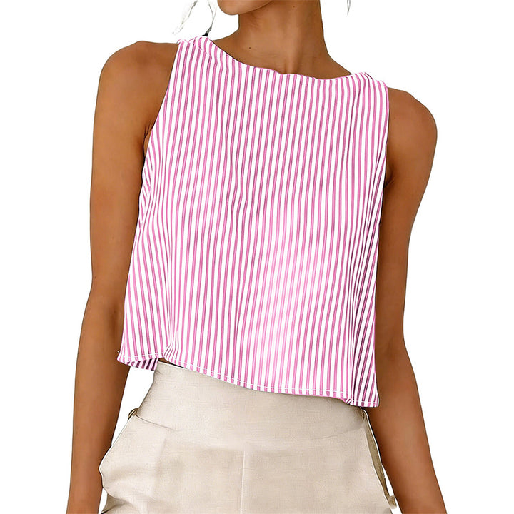 Sleeveless striped vest top