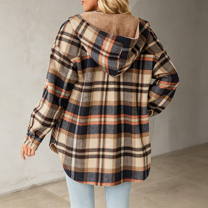 Fleece-lined plaid warm jacket