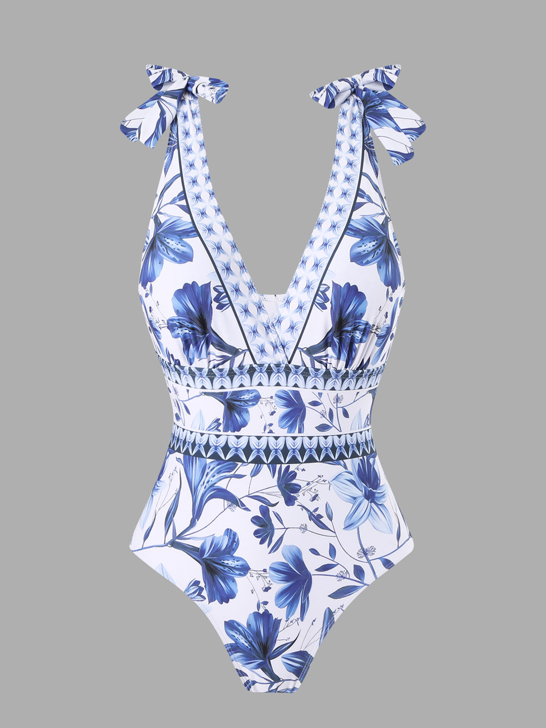 Floral One-Piece Swimsuit with Maxi Cover-Up Skirt Set