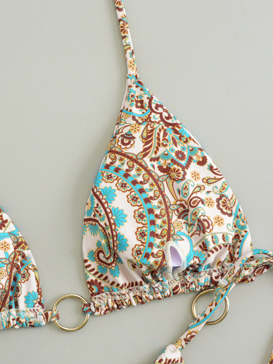 Hot Pink Tropical Floral O-Ring Halter Bikini Set | Tie Side Two-Piece