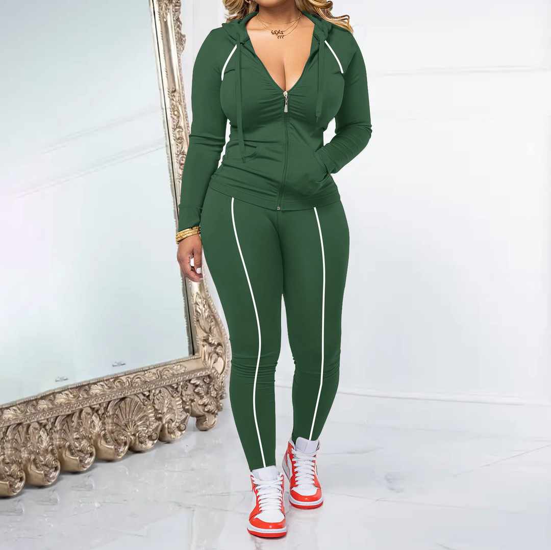 Casual Fitness Hooded Tracksuit Matching Outfit