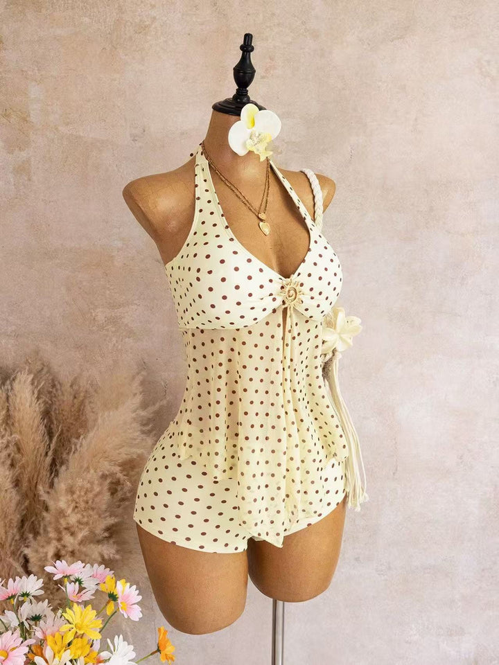 Sun-Embellished Halter Cover-Up Set