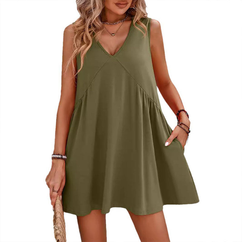 Sleeveless V-Neck Dress