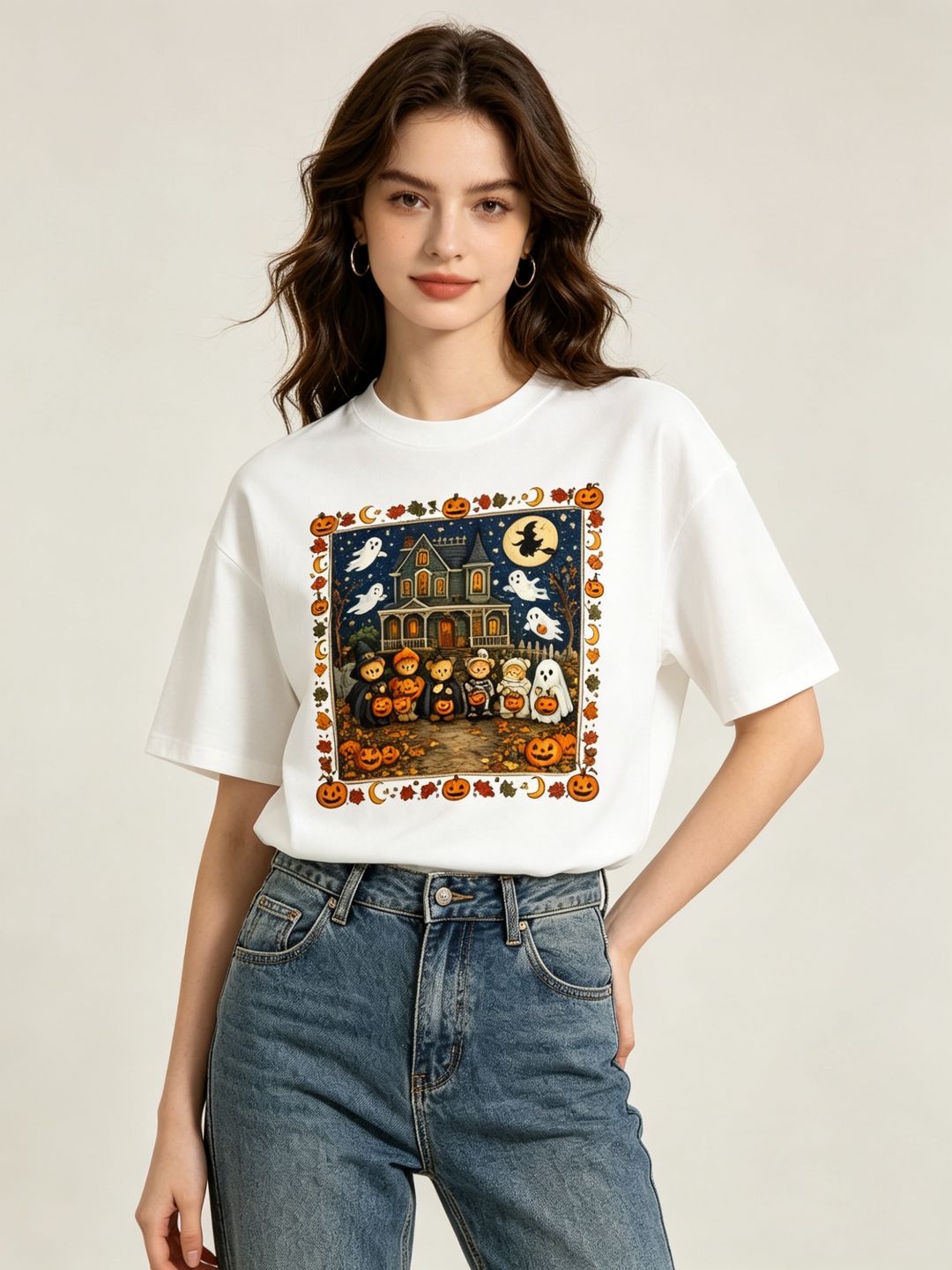 Halloween Teddy Bear Trick or Treat Graphic T-Shirt