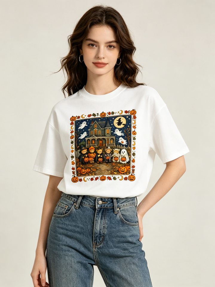 Halloween Teddy Bear Trick or Treat Graphic T-Shirt