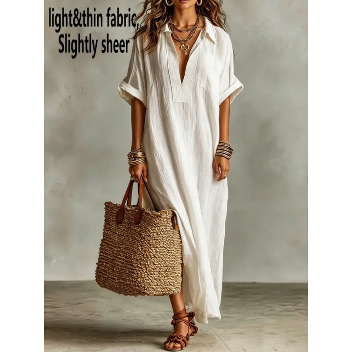 Lightweight Slightly Sheer Shirt Maxi Dress