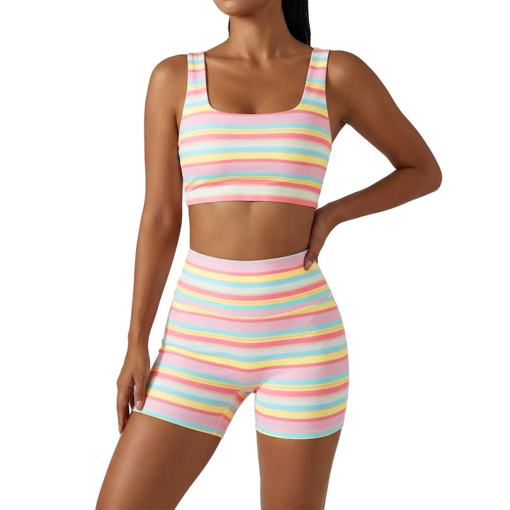 Rainbow Stripe Two Piece Set