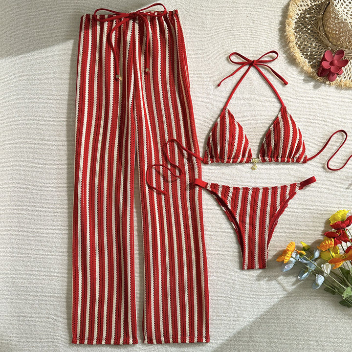 Striped swimsuit set