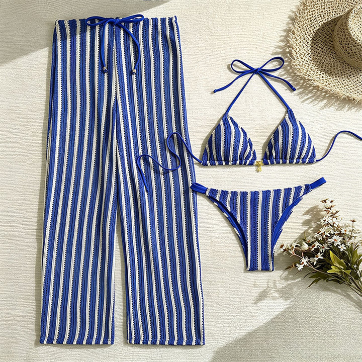 Striped swimsuit set