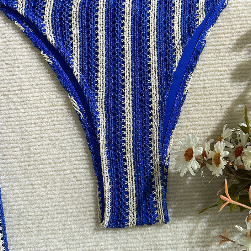 Striped swimsuit set