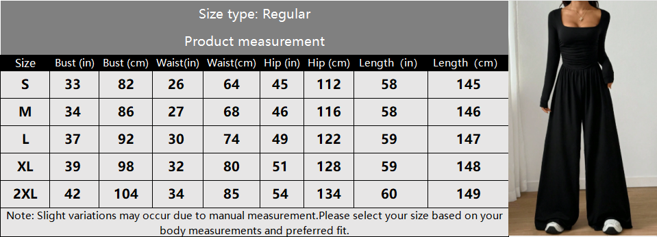 Long-sleeve square-neck jumpsuit