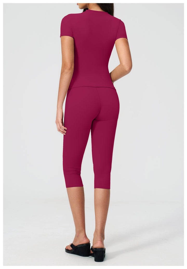 Breathable Quick-Dry Yoga Capri Set