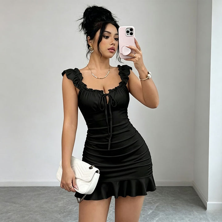 Tie-dye slim-fit mini dress