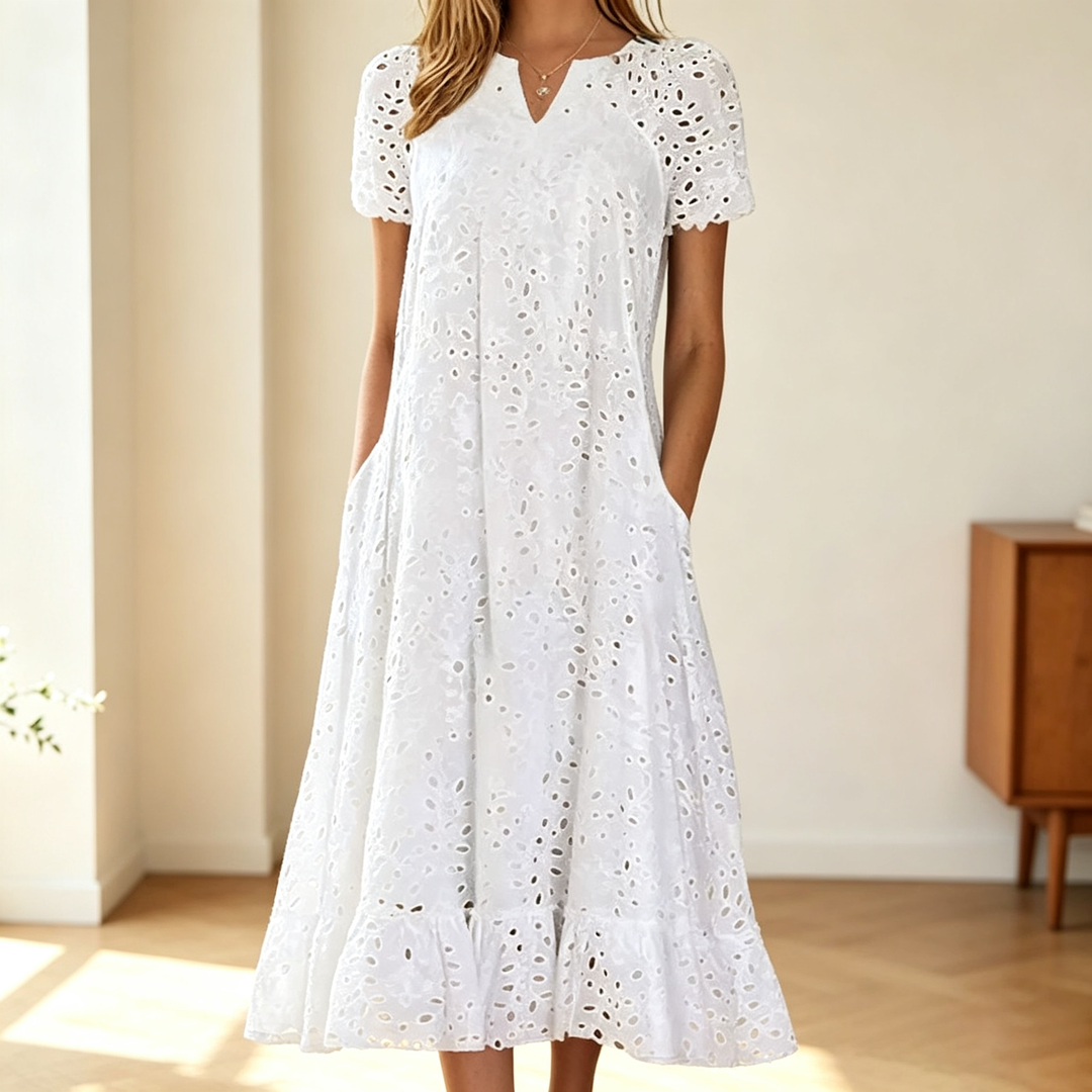 Serene V-Neck Cutout Long Dress