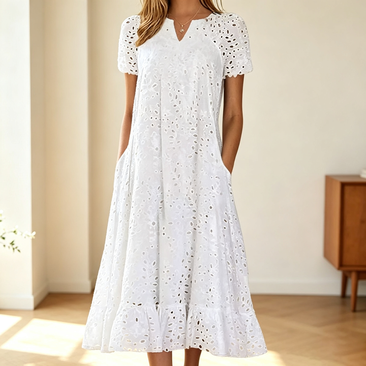Serene V-Neck Cutout Long Dress