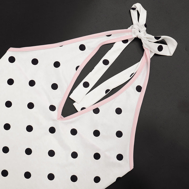 Polka Dot Halter Crop Top and Shorts Two-Piece Set