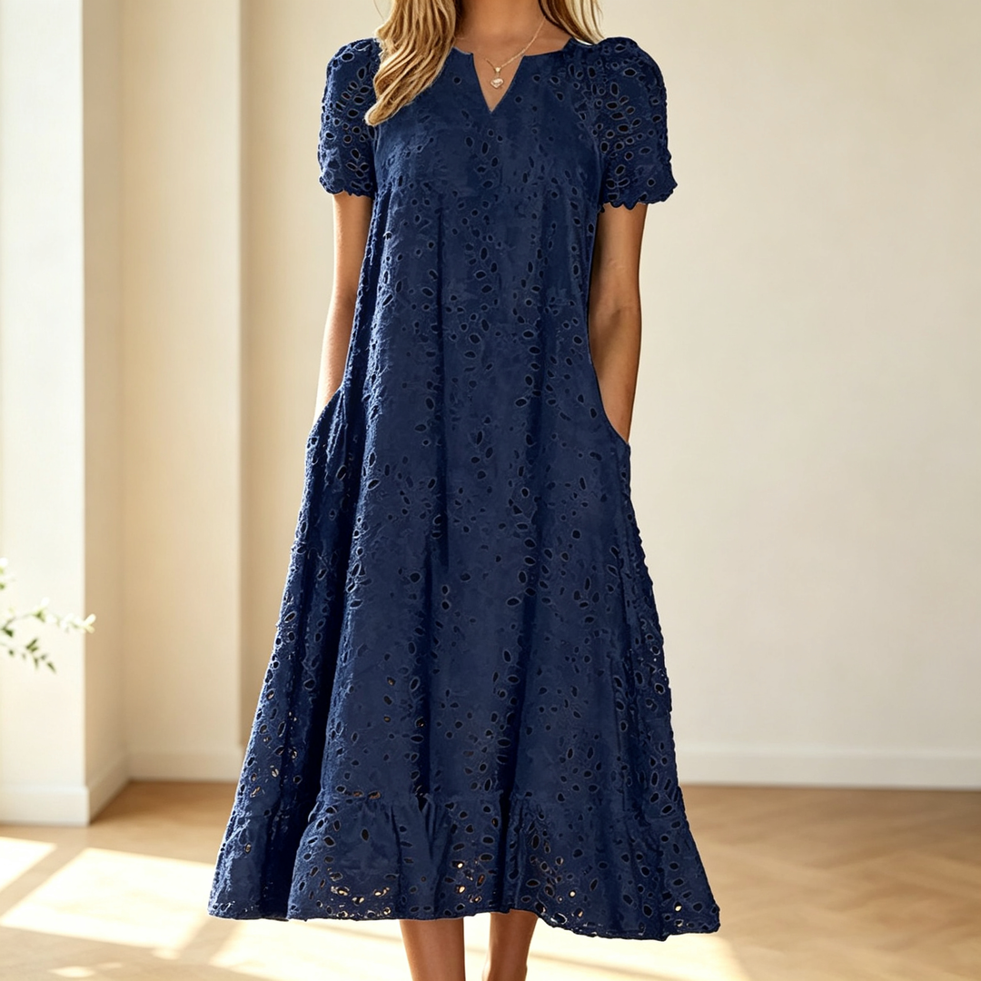Serene V-Neck Cutout Long Dress