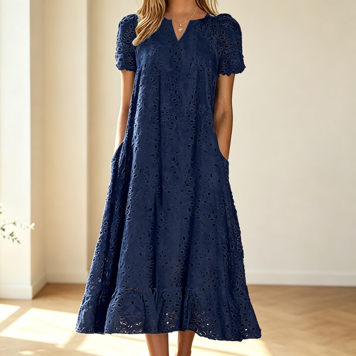 Serene V-Neck Cutout Long Dress