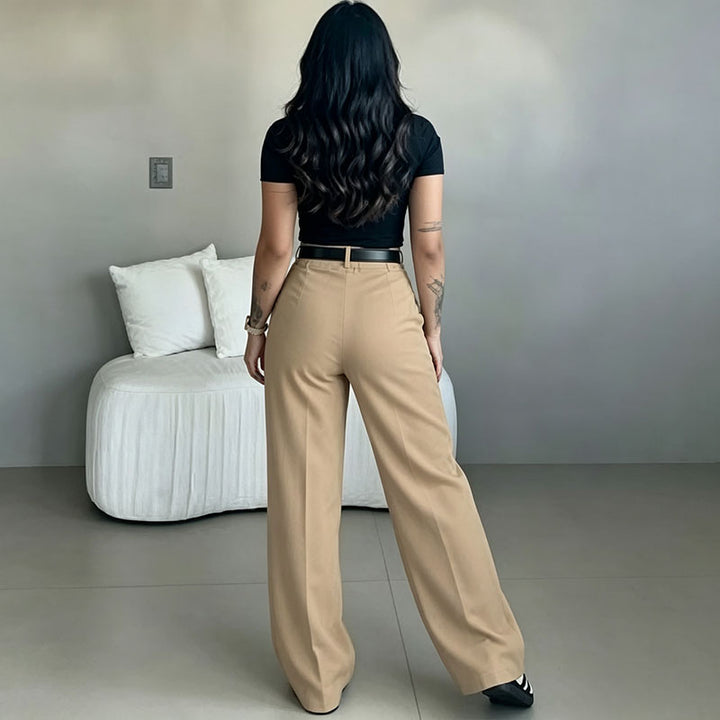Straight-leg suit trousers with a fluid drape