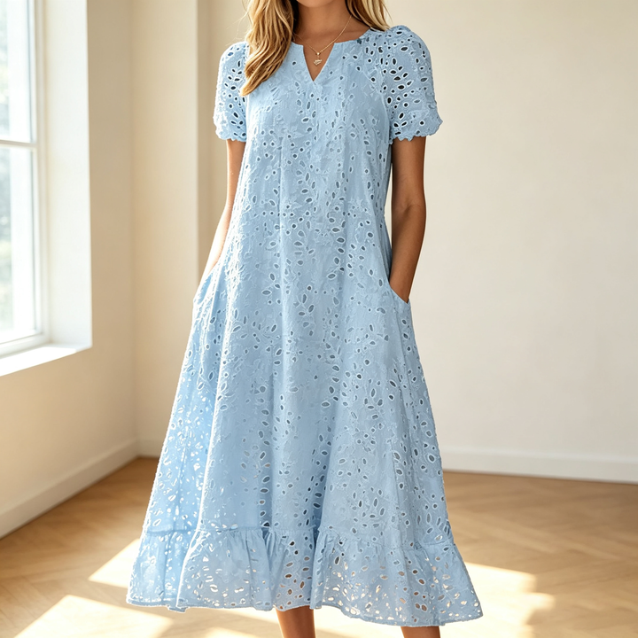 Serene V-Neck Cutout Long Dress