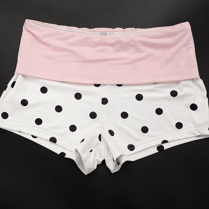 Polka Dot Halter Crop Top and Shorts Two-Piece Set
