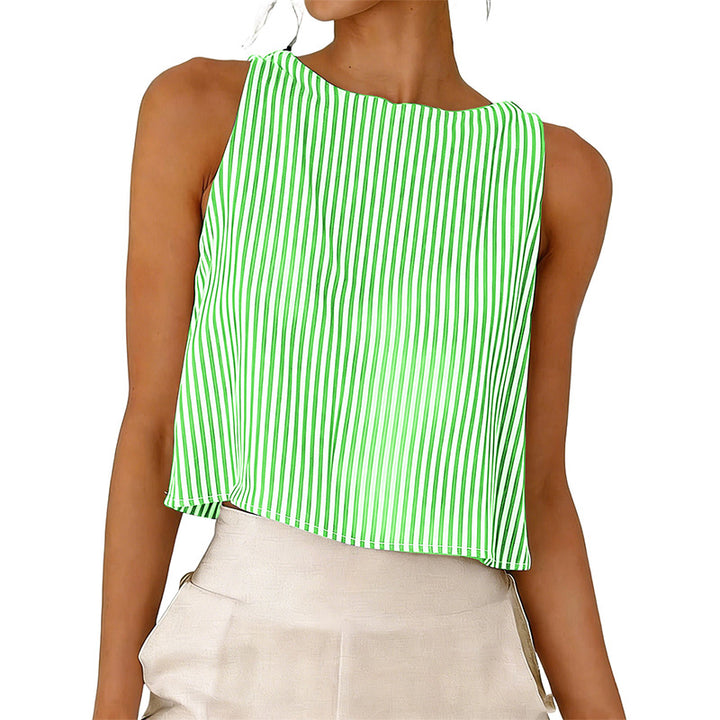 Sleeveless striped vest top
