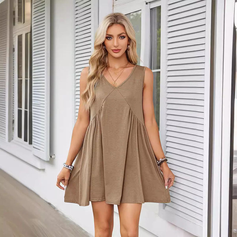 Sleeveless V-Neck Dress