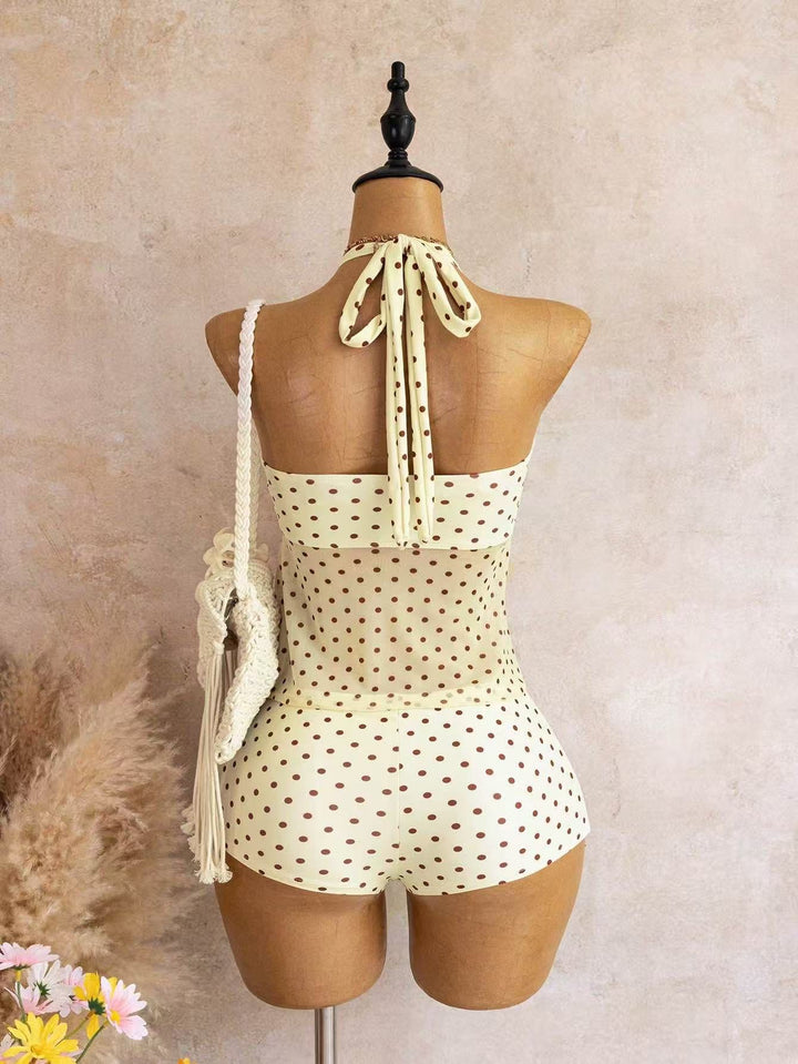 Sun-Embellished Halter Cover-Up Set