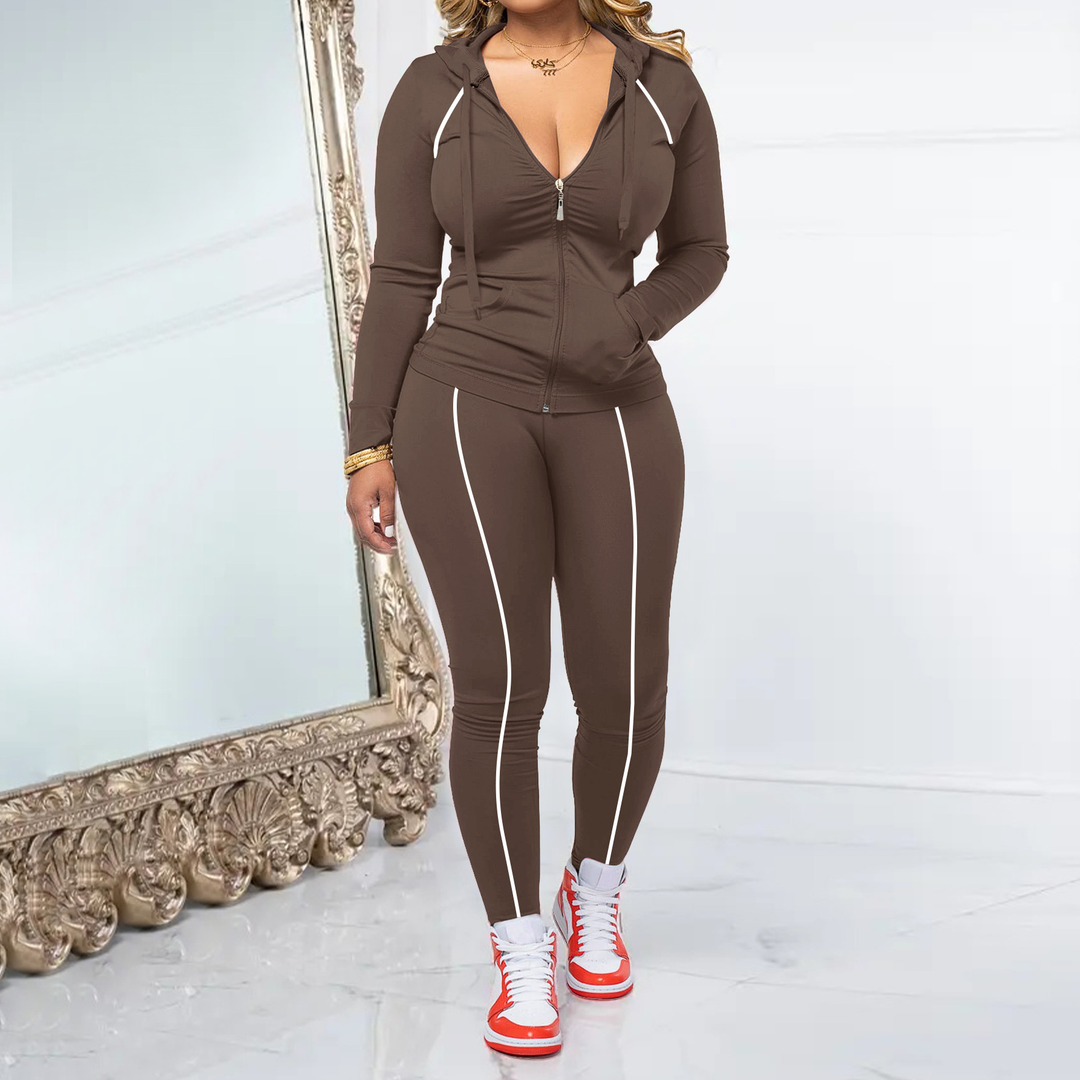 Casual Fitness Hooded Tracksuit Matching Outfit