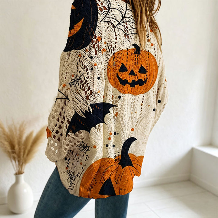Halloween Cut-Out Long-Sleeve Top