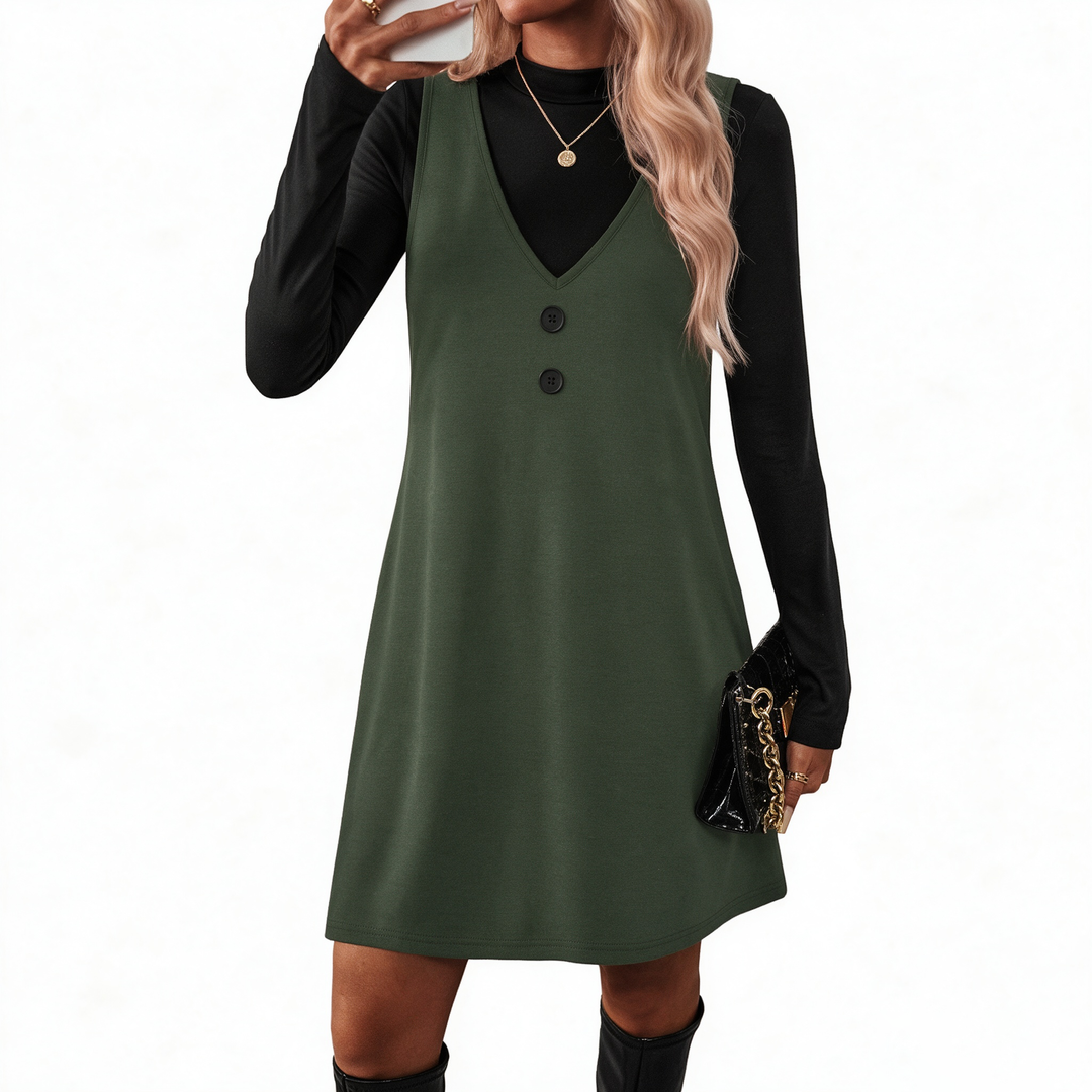 Long Sleeve Top &amp; Pinafore Dress Set