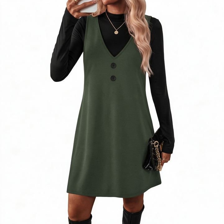 Long Sleeve Top &amp; Pinafore Dress Set