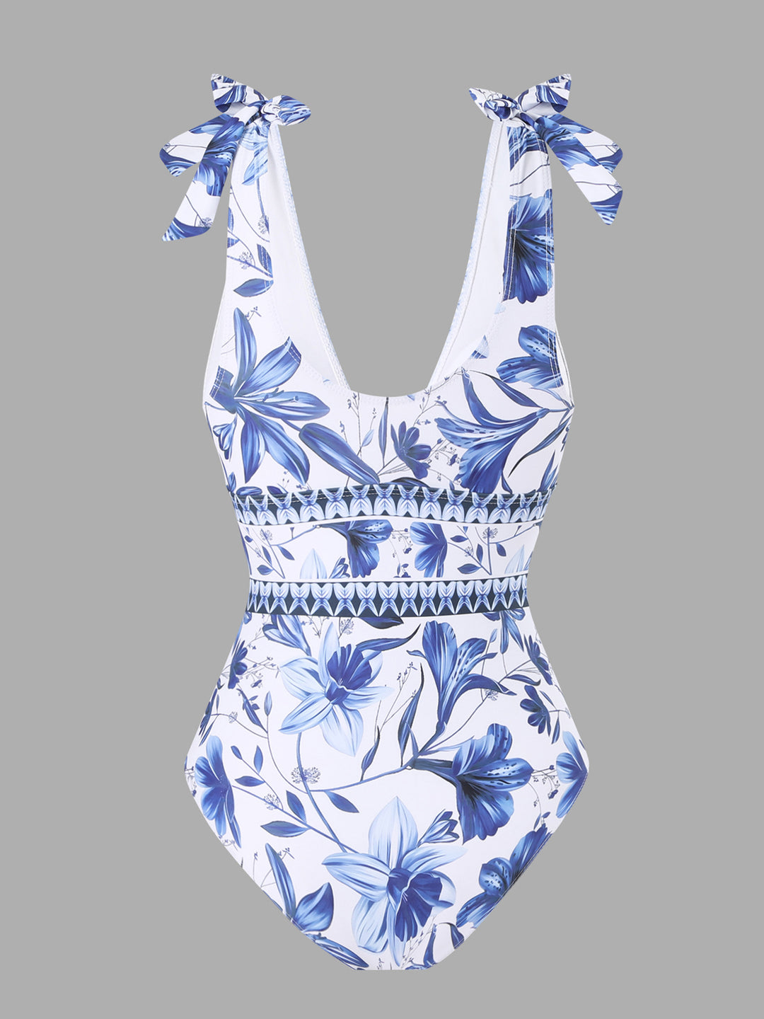 Floral One-Piece Swimsuit with Maxi Cover-Up Skirt Set