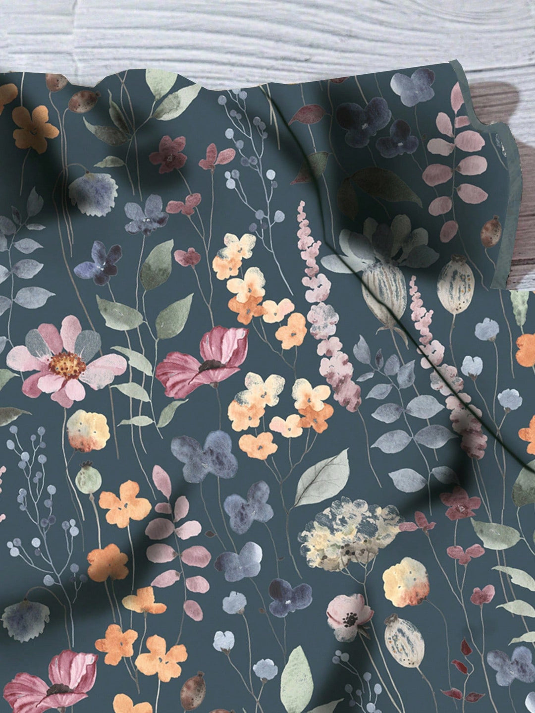 Watercolor Floral Print V-Neck Ruffle Sleeve Blouse